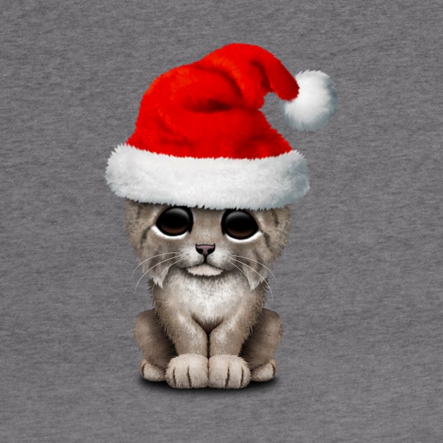 Cute Lynx Cub Wearing a Santa Hat by jeffbartels